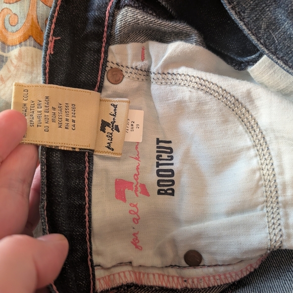 7 For All Mankind Women's Boot Cut Jeans - Dark Blue - Picture 8 of 9